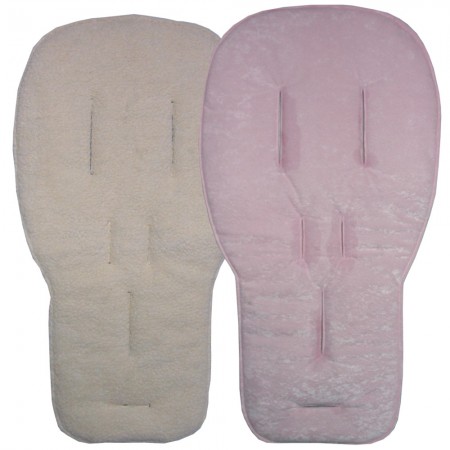 Seat Liner to fit Bugaboo Pushchairs Pink / Lambs Fleece